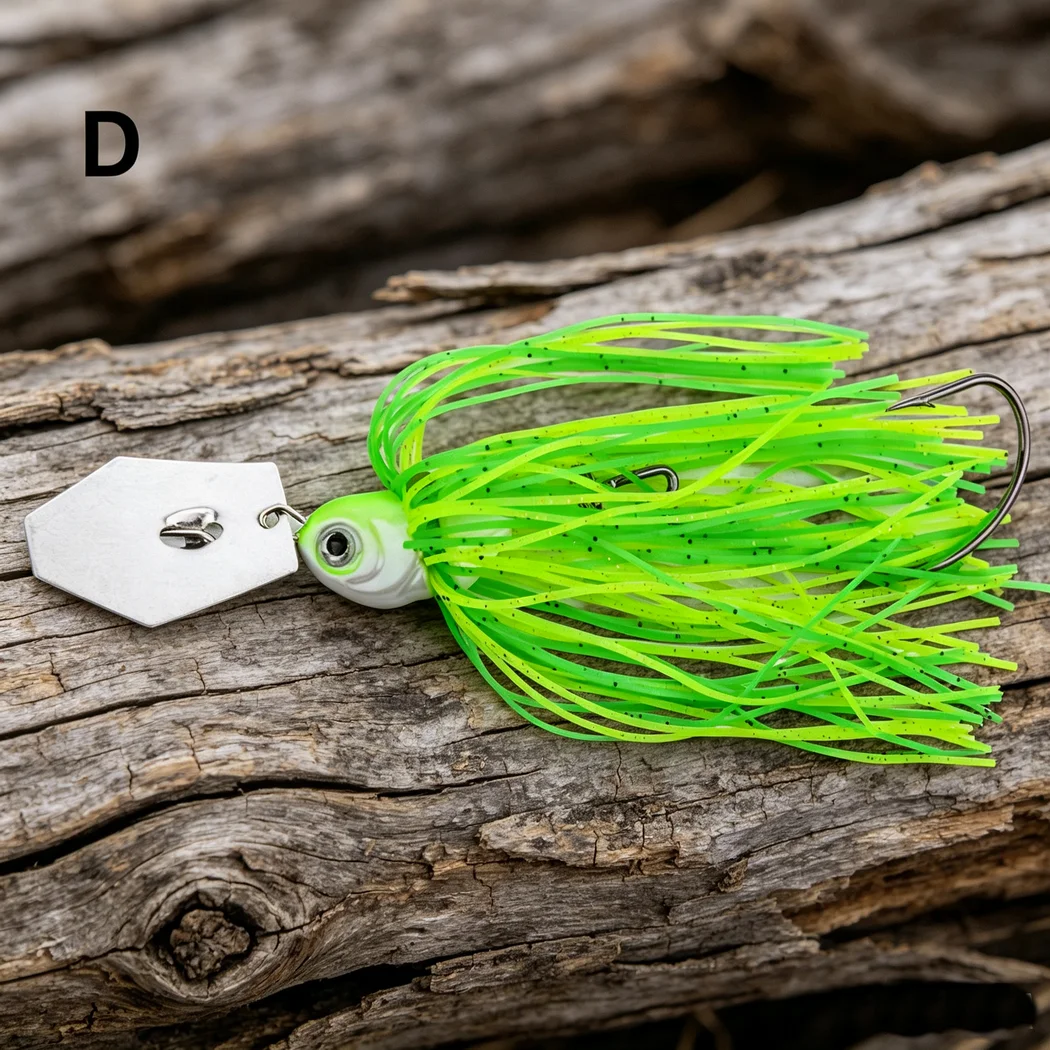 1 Stück Angelköder Chatter Bait Spinner Bait 7G/10G/14G Blade Jig Needle Stinger Dancer Buzzbait Wobbler Chatterbait für Barsch und Hecht