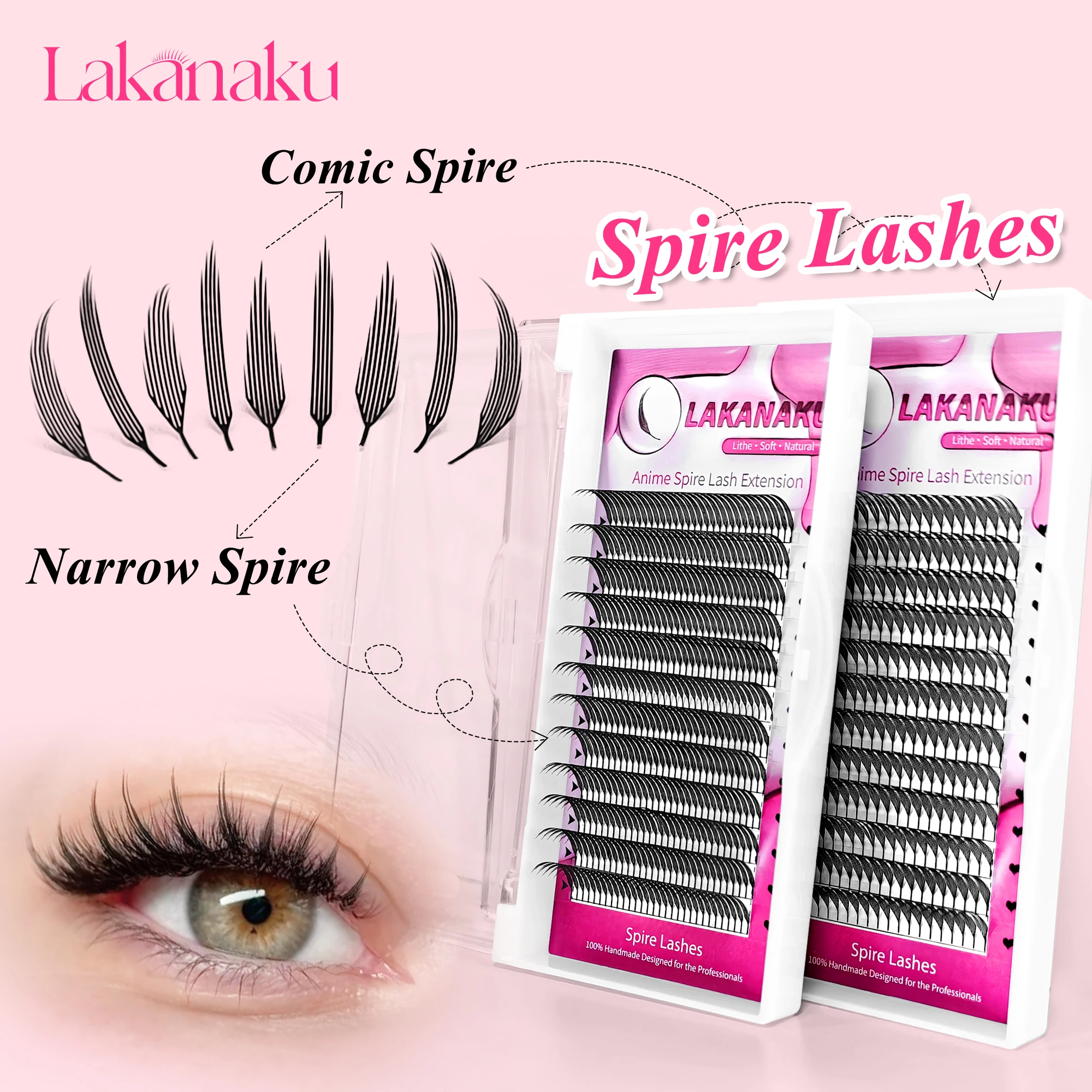 Schmale Spitzenwimpern Anime Spike Wimpern Technologische Fasern Comic-Wimpern Einzelwimpern