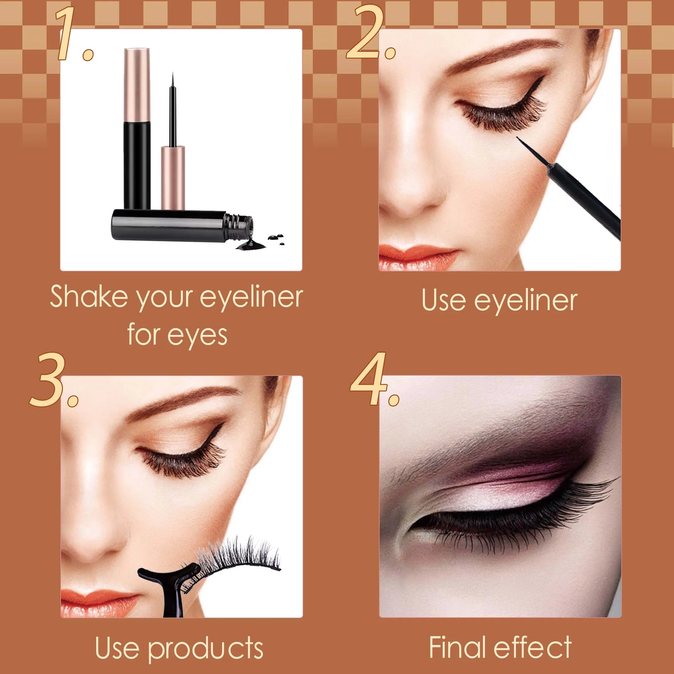 10 paires de faux cils moelleux cils vaporeux bande de Volume 3D cils D Curl faux cils avec bande transparente cils