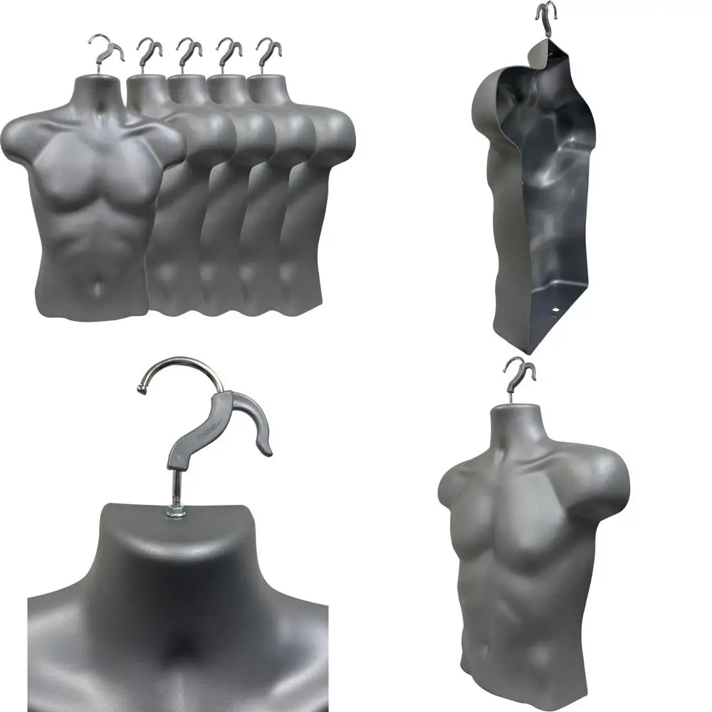 

Gray Male Mannequin with Rounded Waist, S-M Sizes, Hanging Hook Only