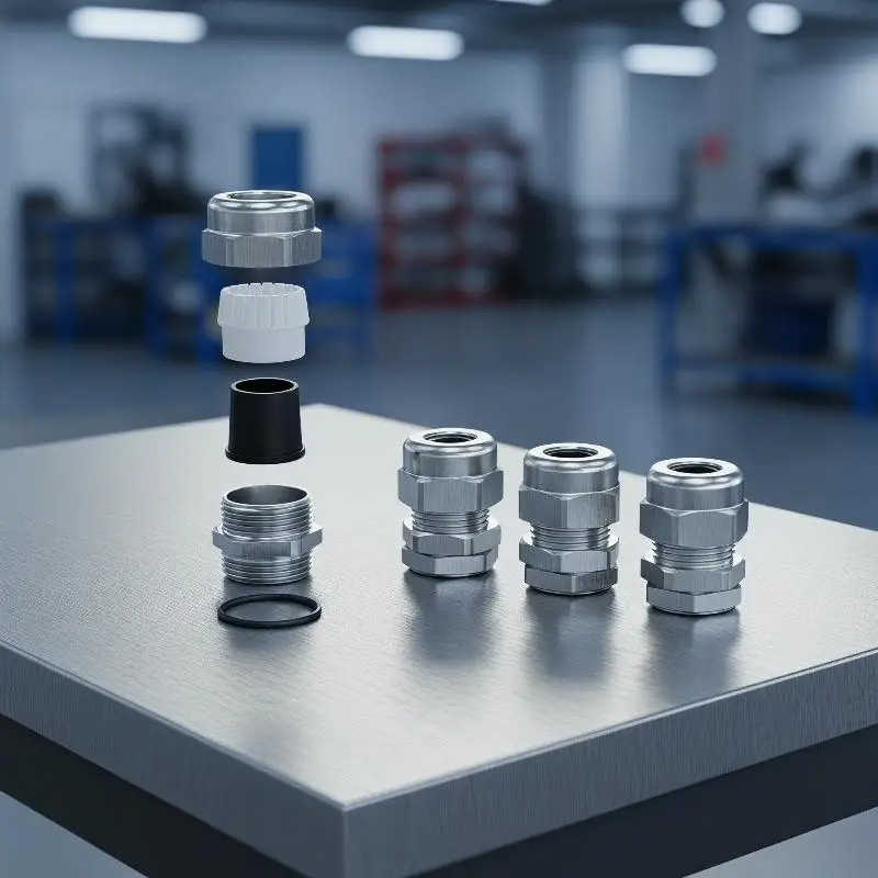 Stainless Steel Cable Glands Waterproof Leakproof for Outdoor Public Facility Electrical Wiring Installation Projects