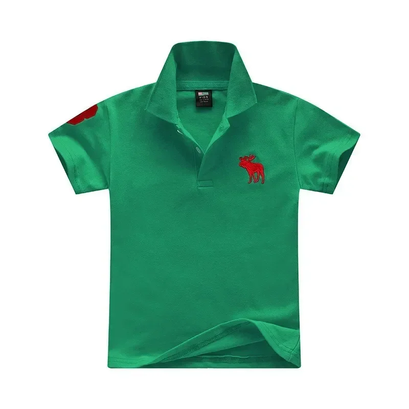 Baby Boys Polo Shirts Kids Short Sleeved T-shirt Cartoon Embroidery Blouses 2024 Summer 2 To 8 Yrs Children\'s Clothing