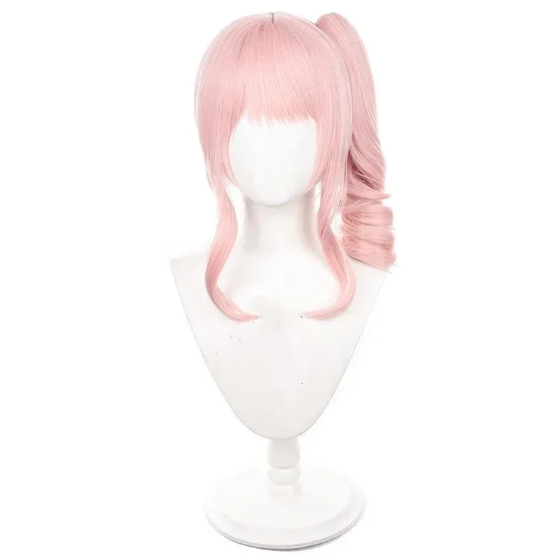 Project Sekai Game Cosplay 45cm Long Pink Akiyama Mizuki Wig Synthetic Anime Heat Resistant Ponytail Hair Wig