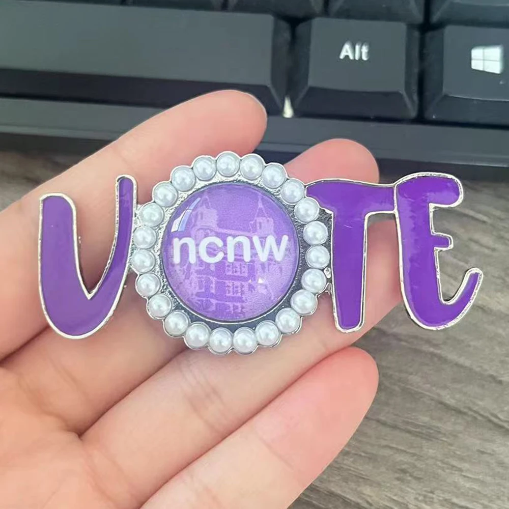 Purple Tang porcelain NCNW glass sticker VOTE women\'s brooch