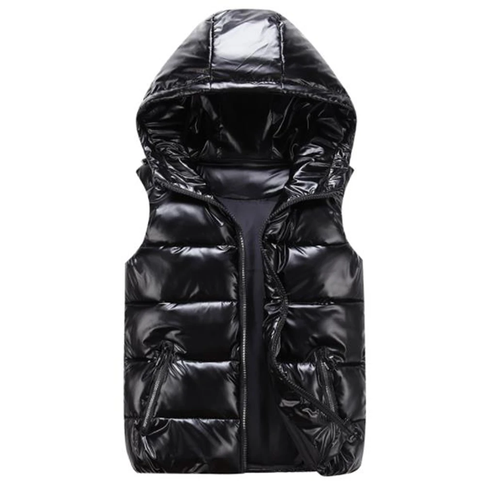 2024 Thicken Vests Men Winter Warm Hooded Cotton-Padded Hooded Thick Waistcoat Hot Sale Gilet Waterproof Sleeveless Down Jacket