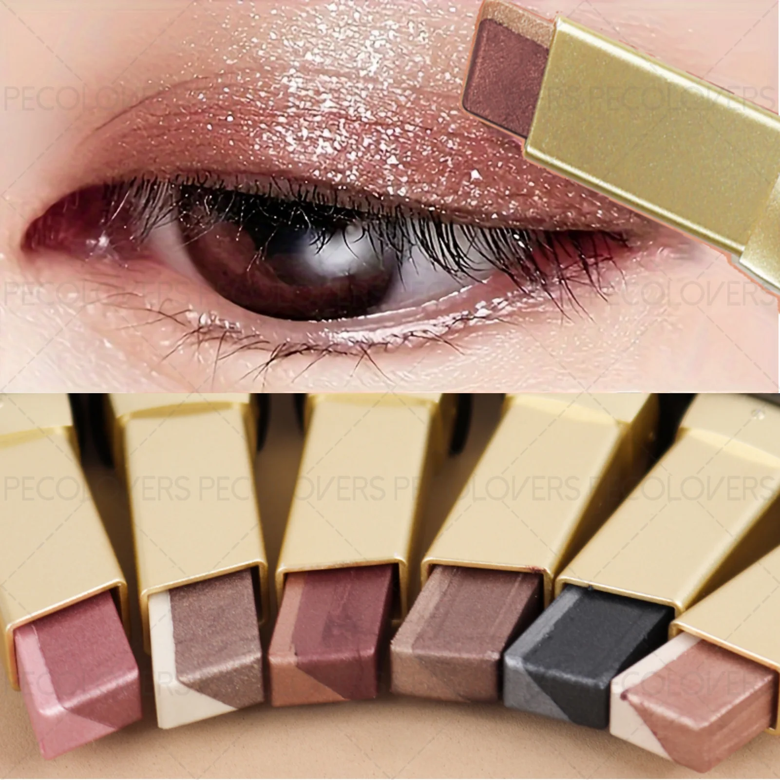 PECOLOVERS Aurora Shimmer 2 tons gradiente glitter sombra em bastão – de longa duração, à prova d'água, sem formaldeído