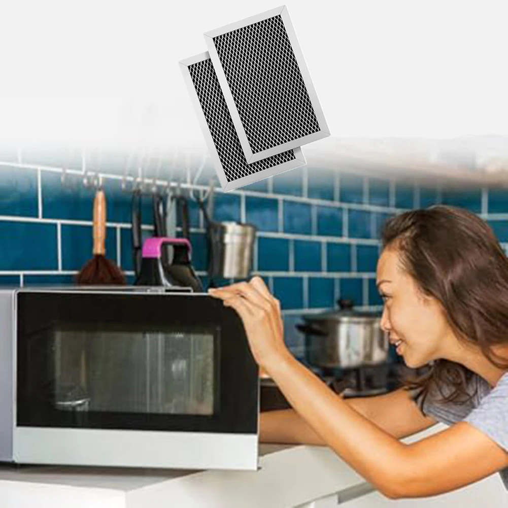 2pcs Filter Activated Carbon Filter Kitchen Use High Temperature Resistance Multi-layer Filtration For GE Microwave Models