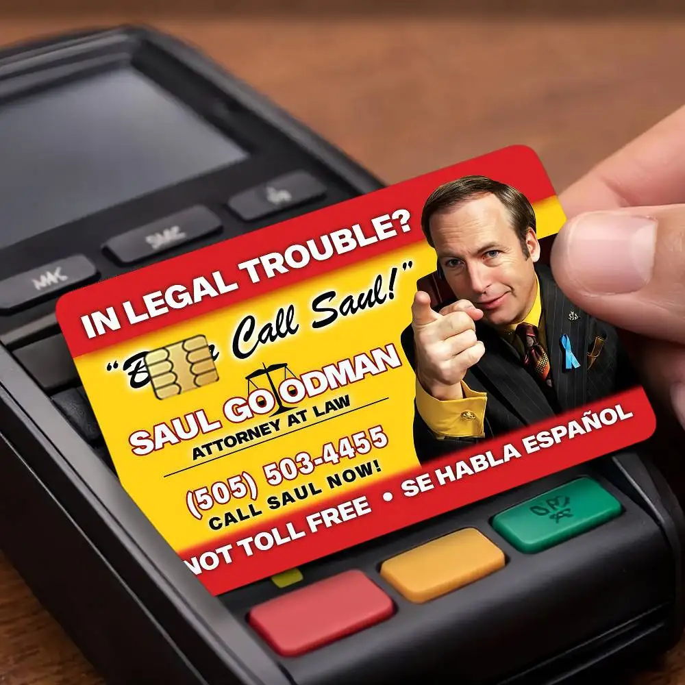 Classic Better Call Saul Credit Card Public Transportation Cards Protective Sticker Waterproof Card Face Decoration 4PCS
