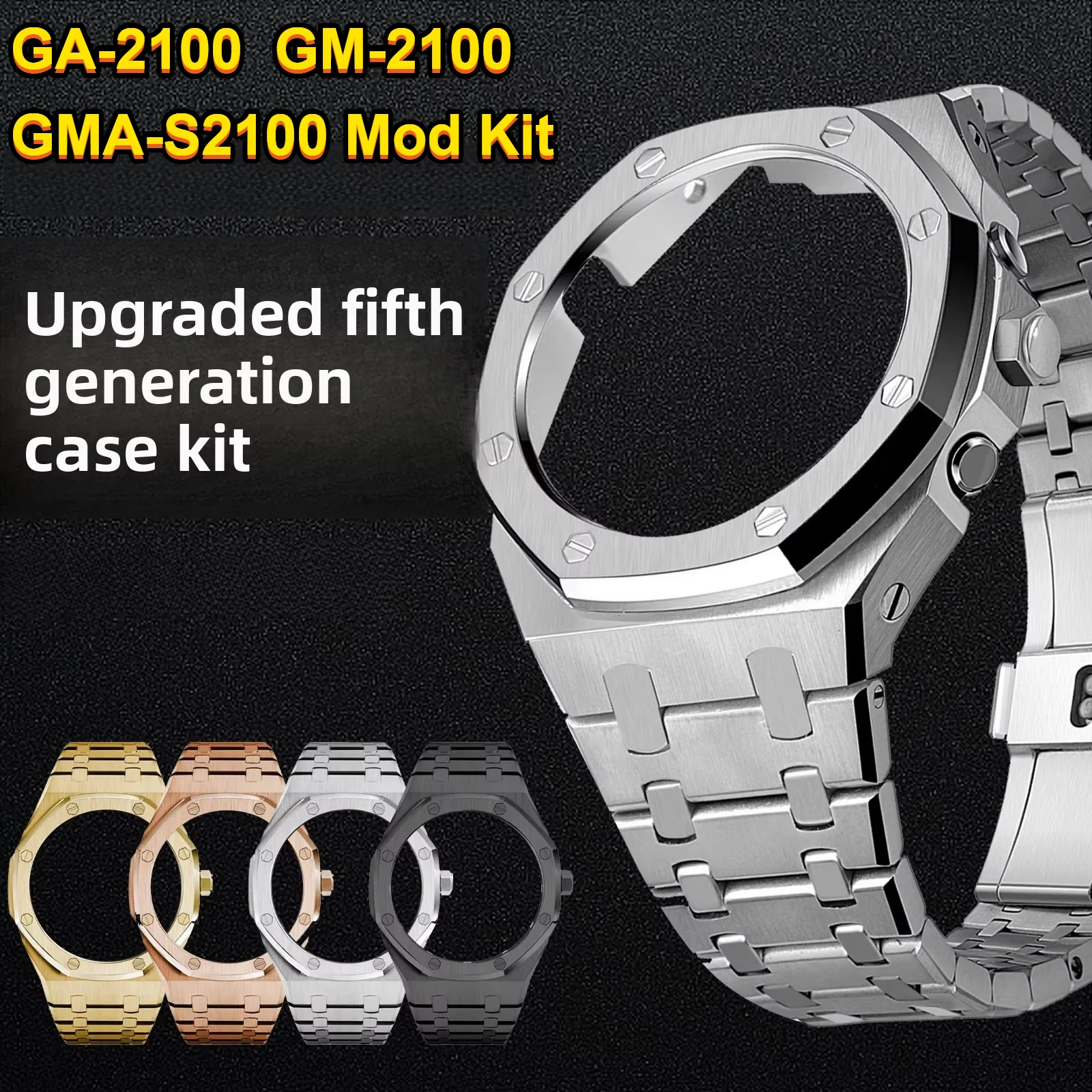 GM2100 Ap Metal Mod Kit For Casio G-shock Ga-2100 GM-2100 GMA-S2100 Farmhouse Oak Bezel Steel Watch Case Metal Rubber Wrist Band