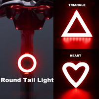 BUCKLOS Bicycle Light Heart Shape Bike Rear Lamp Waterproof USB Rechargeable Led Bike Taillight Flash Rear Lights for Mtb Bike