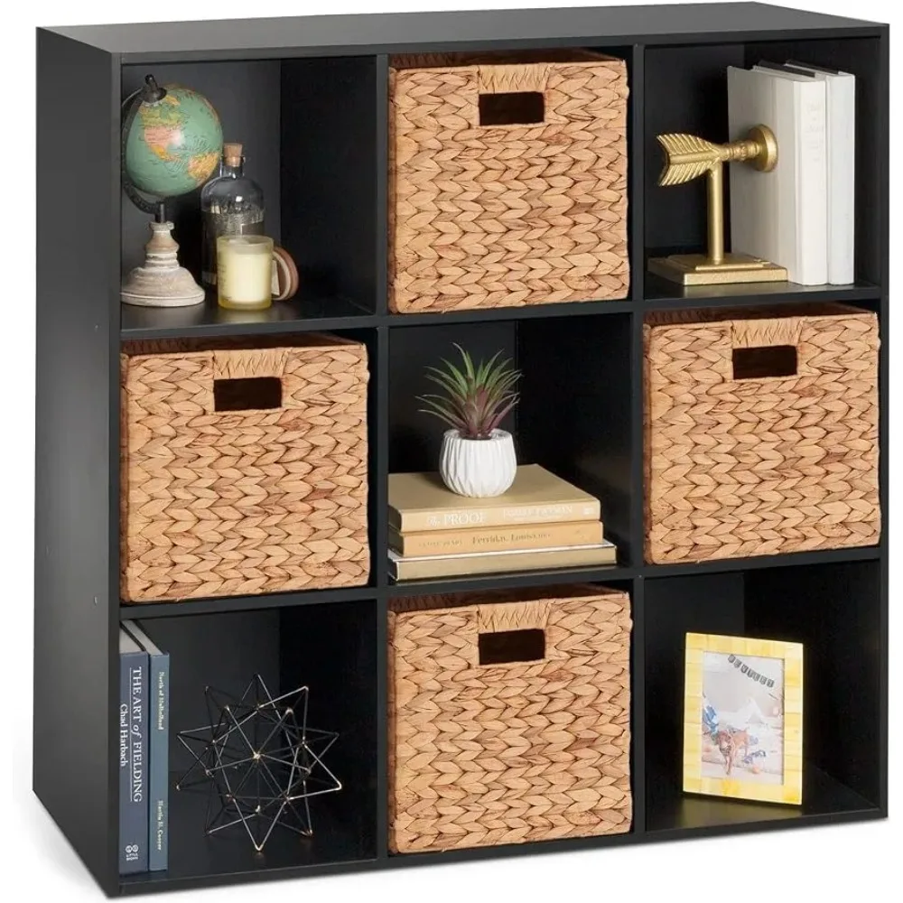 6/8/9-Cube Storage Organizer, 11/13.5in Shelf Opening, Bookcase, Display Shelf, Customizable w/ 3 Removable Back Panels