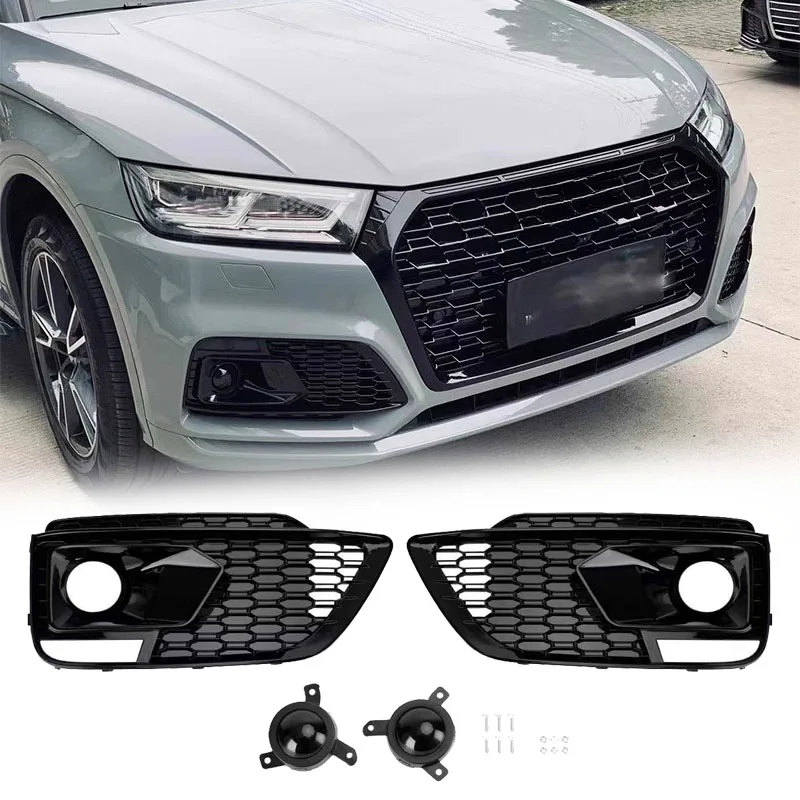 Für Audi Q5 S-line Nebelscheinwerfer-Rahmen 2018 2019 2020 Wabengitter-Abdeckung Racing-Grills Unterer Netzgitter-Überzug