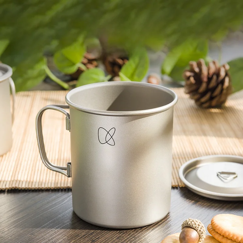 كوب تيتانيوم كيث قابل للطي خفيف الوزن للغاية كوب تيتانيوم للتخييم والمشي والسفر |   200-900 مل مع غطاء وحقيبة للاستخدام الخارجي #4