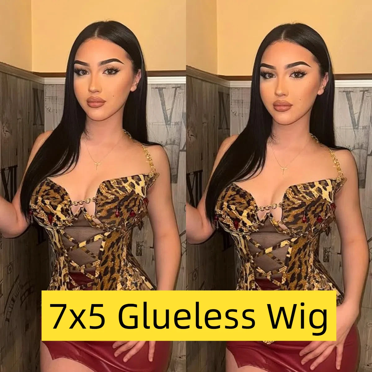 شعر مستعار بشري مستقيم بدون لاصق للنساء ، تم نتفه مسبقًا ، قصه مسبقًا ، كثافة