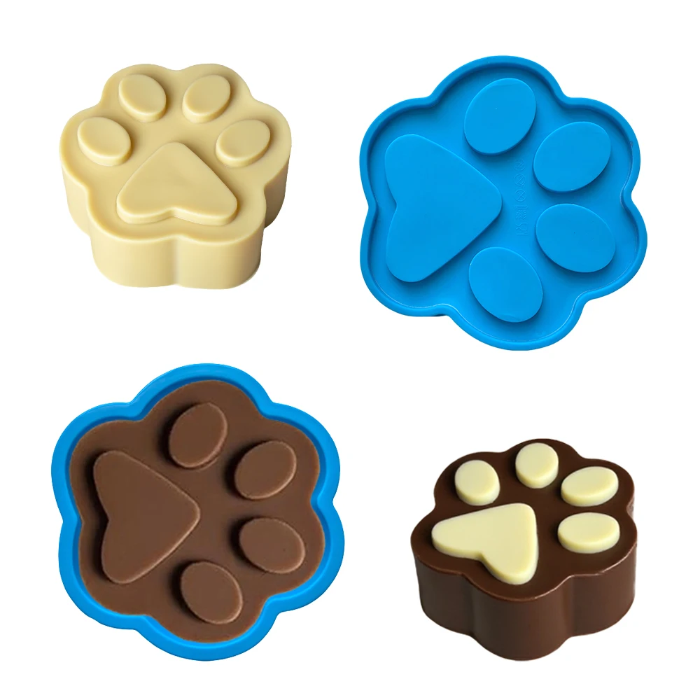 1pc Cat paw shaped, silicone mold for chocolate cream cake, used for DIY mousse cakes, desserts, pastries, baking pans