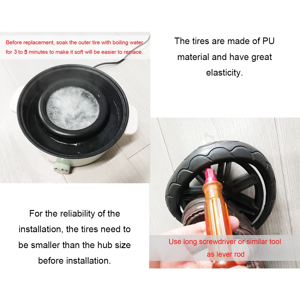 Stroller Wheel Tire For Be Cool Slide Traffic Front Wheel Case PU Tubless Tyre Cover Compatible Baby Replacement Accessories