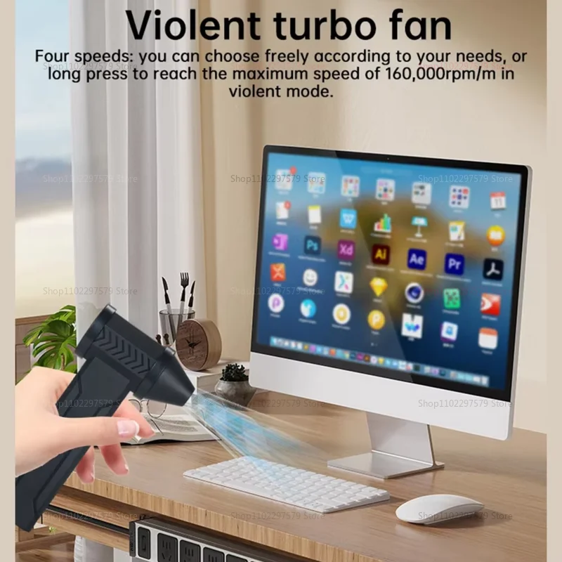 Ventilador turbojet 60 m/s ventilador de ar de alta potência 10000mah ventilador de duto portátil mini turbo jet ventilador 160000rpm ventilação do motor sem escova