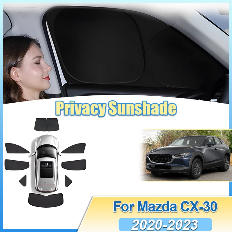 

Car Sunshade For Mazda CX-30 CX30 DM 2020-2023 Side Windows Visors Full Coverage Sun Shades Privacy Windshield Cover Accessories
