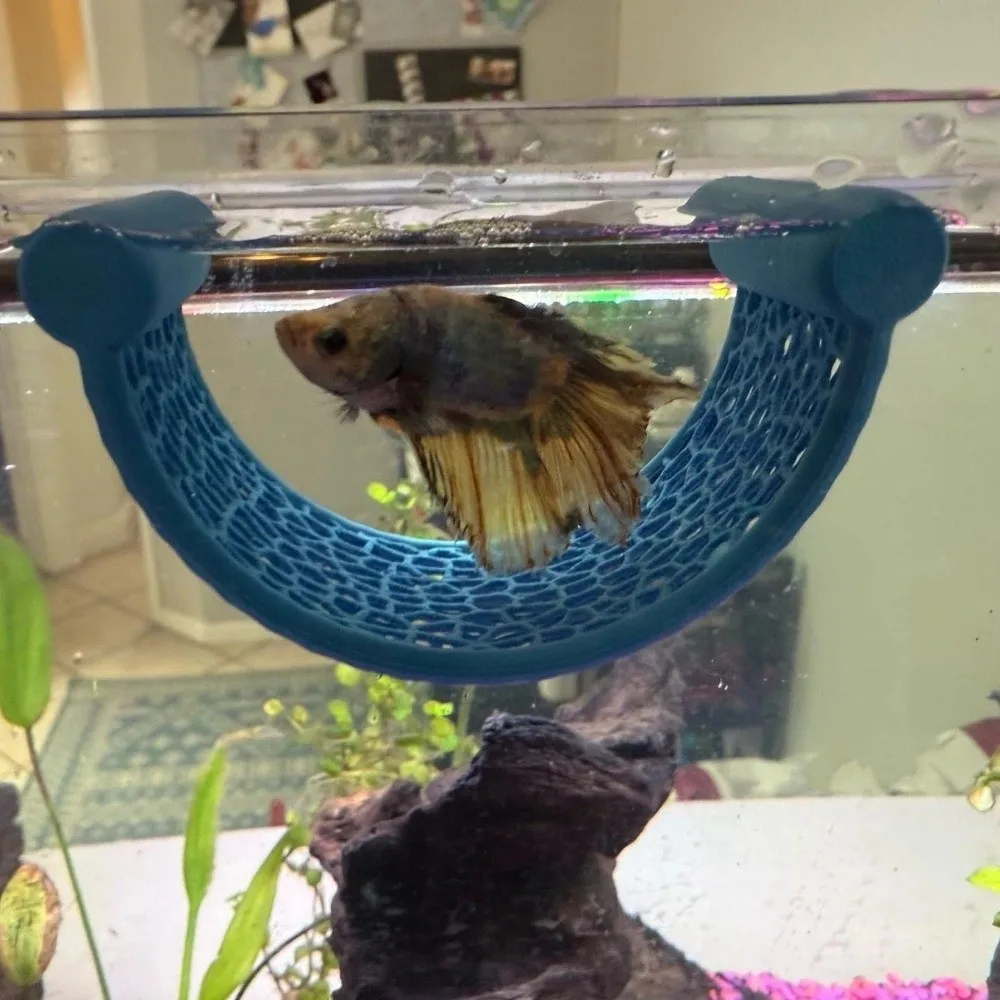

3D Printing Floating Fish Hammock Plastic Hideout Betta Fish Hammock Convenient Versatile Fish Hideout Shelter
