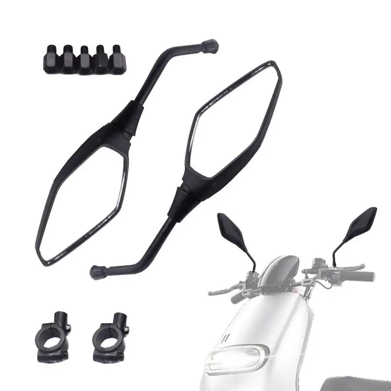 Motorcycle Rearview Mirror 2 Pieces Safety Rear View Mirror 360 Degree Rotation Motorbike Mirror With Clear Vision And Hawkeye