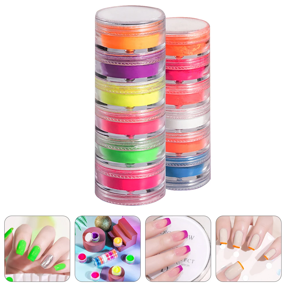 Ensemble de poudre acrylique à paillettes pour ongles, 12 boîtes, multicolore, scintillante, pour le maquillage du Festival, usage quotidien, vernis Gel Uv, décoration pour Nail Art
