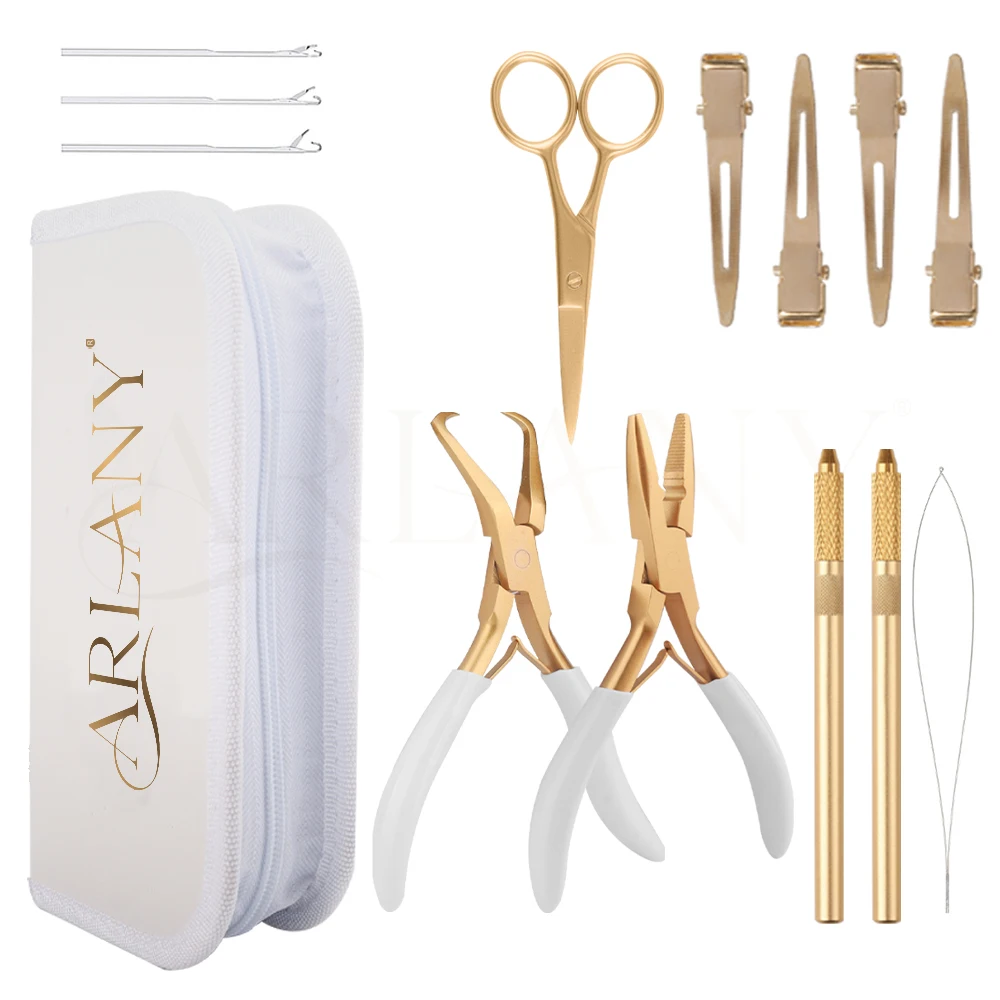 

ARLANY Набор инструментов для наращивания волос с бисером Наращивание волос Micro Link Closer и плоскогубцы для удаления и набор ножниц для резки