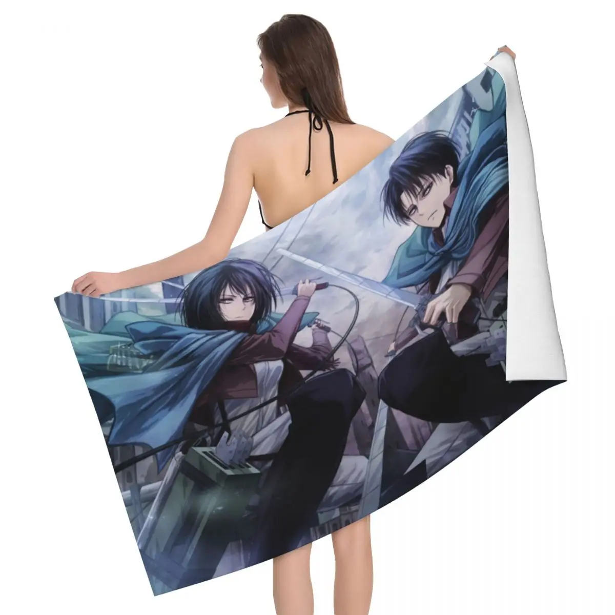 

Attack On Titan Japan Anime Beach Towel Custom AOT Super Soft Microfiber Shower Towels