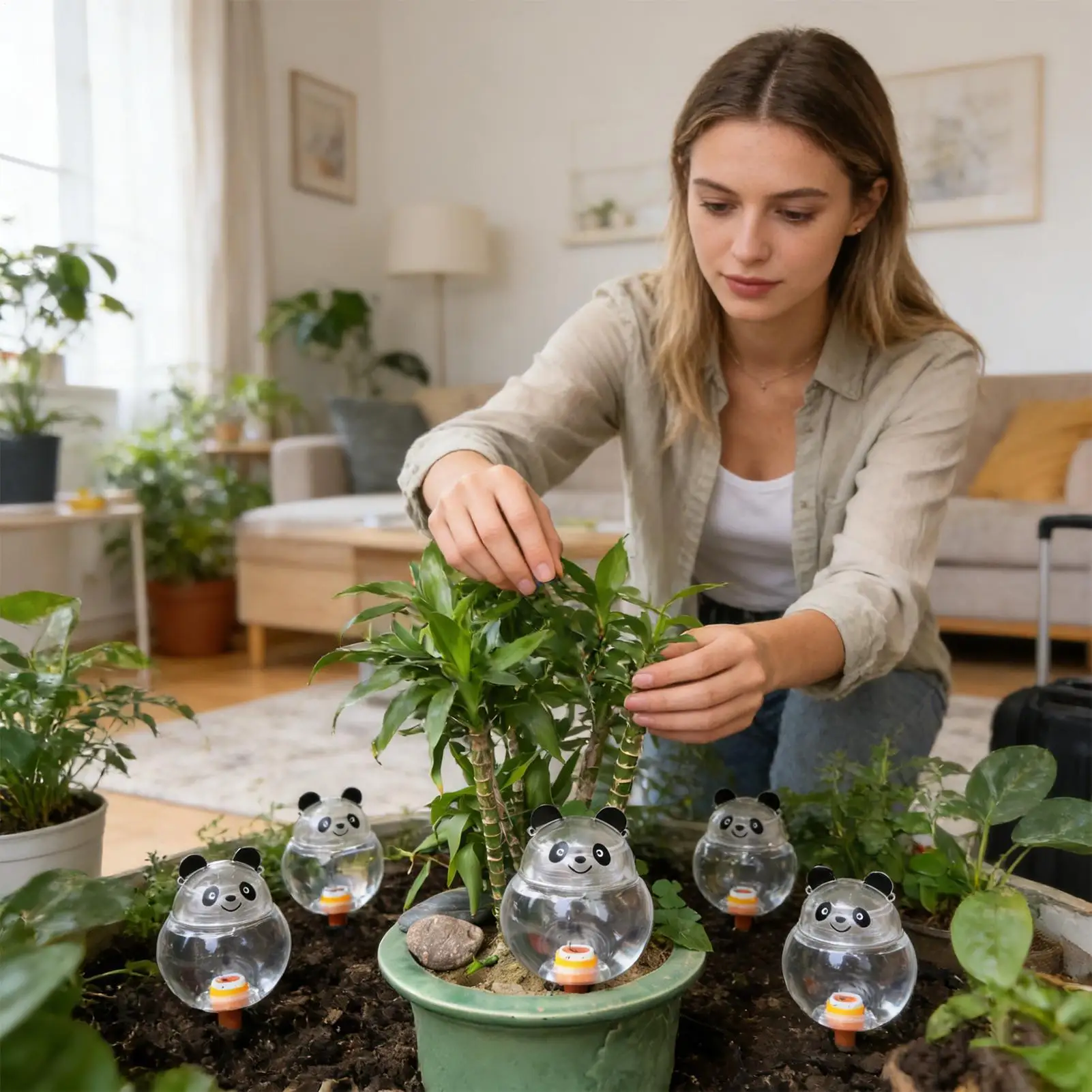 Plant Watering Spikes Slow Release Vacation Timer for Potted Plants Indoor Outdoor Garden Drip Irrigation Self Watering Stakes