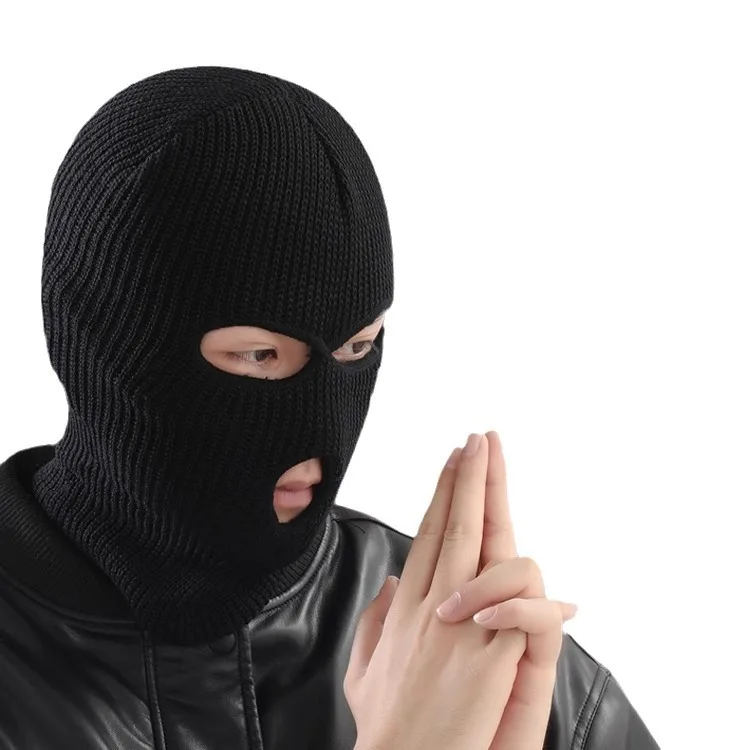 Y2K Hip Hop Knitted Beanies Hat for Men Women Full Face Ski Mask Winter Warm Balaclava Cap Halloween Party Cosplay Performance
