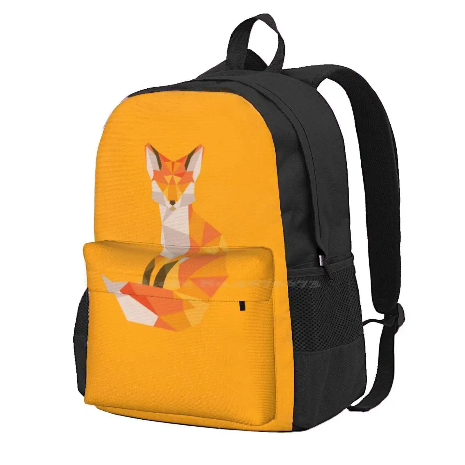 Geometric Fox Hot Sale Schoolbag Backpack Fashion Bags Colourful Geometric Digital Design Pastel Cute Geeky Hipster Popular