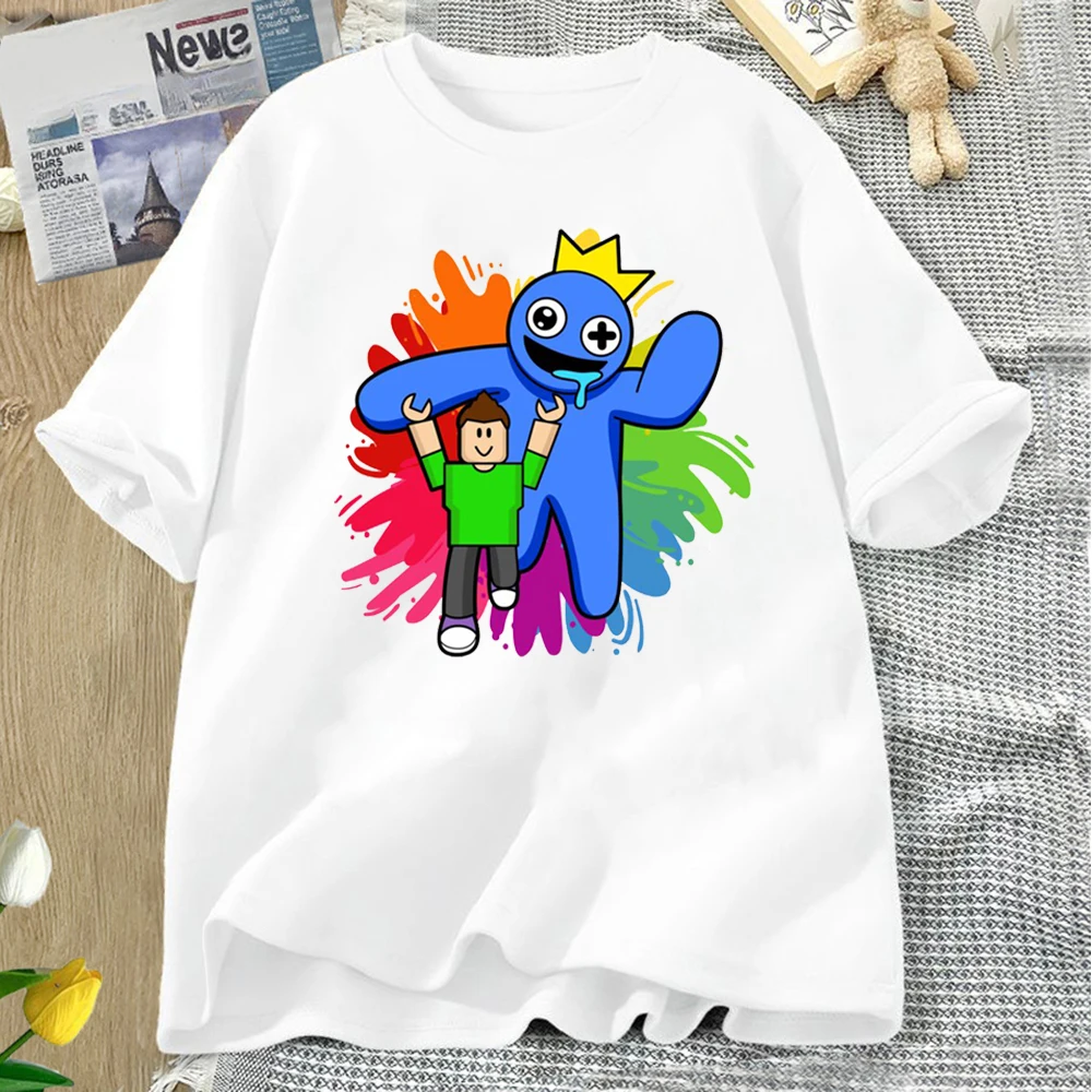 Рубашка на день рождения Rainbow Friends, синие, красные, зеленые, оранжевые футболки, одинаковые семейные футболки для дня рождения для мальчиков, удобная индивидуальность