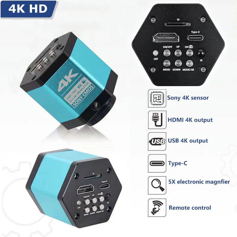 Imagem -06 - Digital Video Microscope Câmera Continus Zoom 180x C-mount Solda Phone Repair Tools 38mp 48mp 4k Usb Hdmi 13mp Profissional