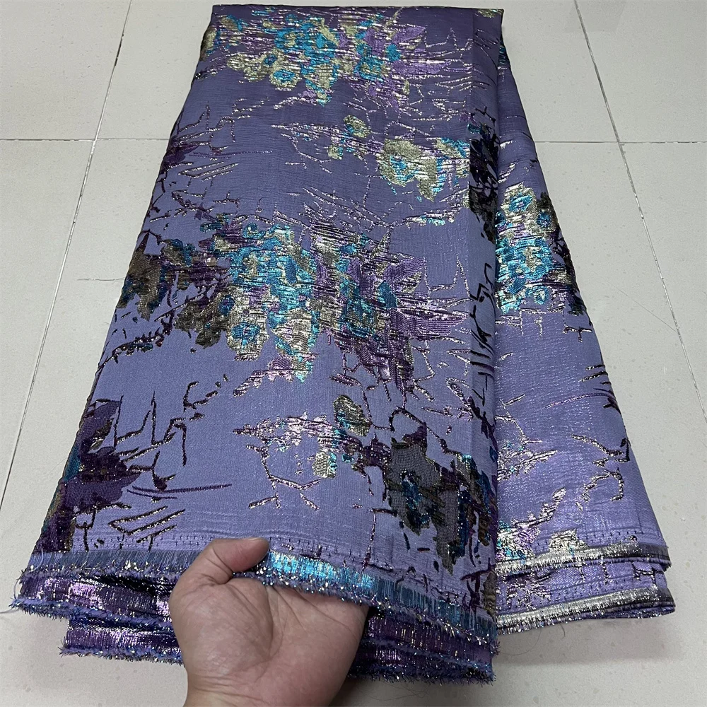 الأفريقي النيجيري تل عالي الجودة 2025 نسيج الدانتيل الأورجانزا التطريز للحزب ثوب الجاكار فستان الزفاف 5 ياردة YXZ182