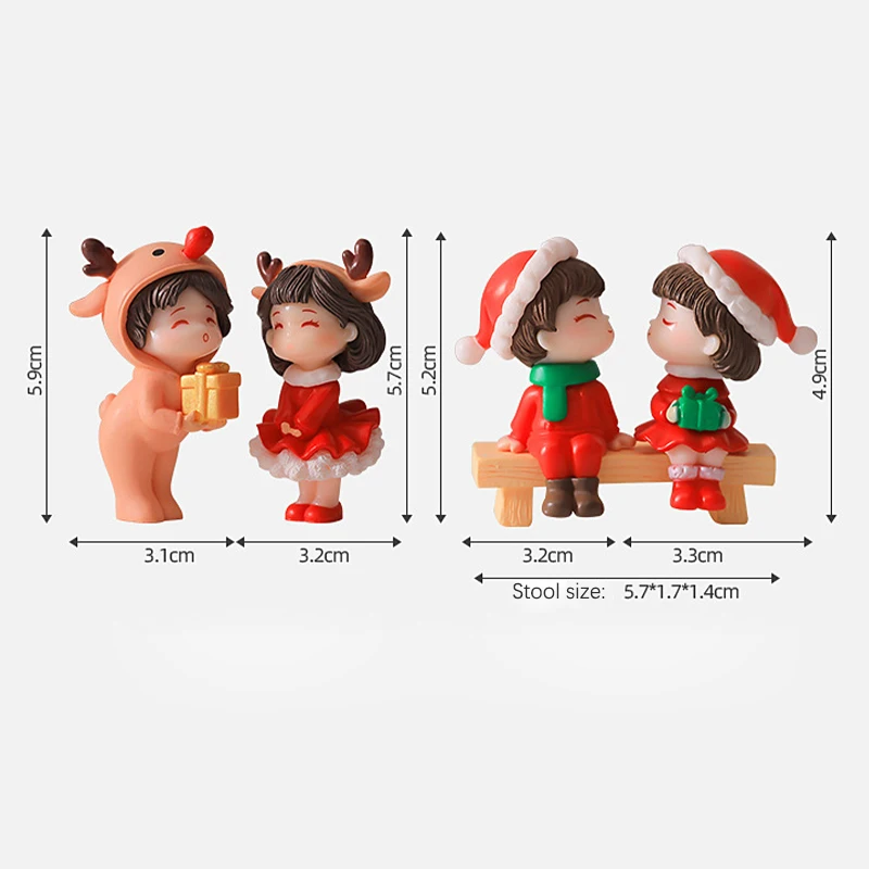 1Set Mini Cute Figurines Miniature Couple Accessories For Lover Wedding Gift Miniature Landscape Ornaments Doll House Decoration