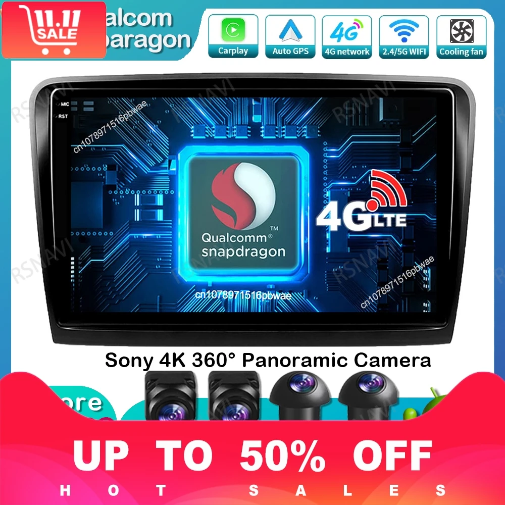 Android 15 Radio del coche para Skoda Superb 2 B6 2008 2009 2010 2011 - 2015 4G LTE navegación DSP unidad principal 5G WIFI DVD BT Qualcomm