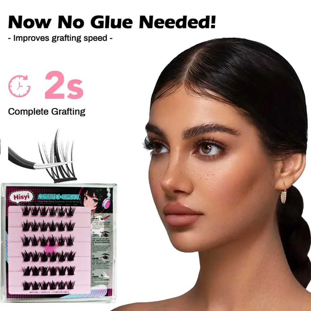 6ペアの自己粘着まつげキット – 接着剤不要、DIYでナチュラルからグラムルック、ソフトで再利用可能、世界的な美容ユーザー向けに認定
