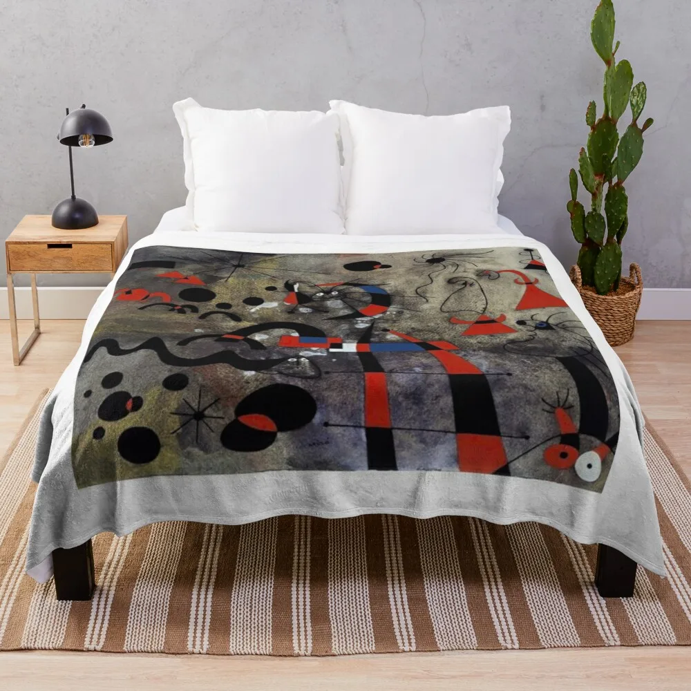 

Joan miro Cubism and Abstract Art Throw Blanket manga Sofas Warm Polar Blankets