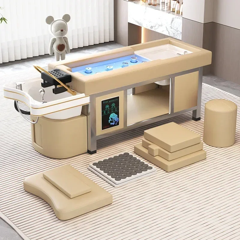 Factory Multifunctional Shampoo Massage Bed Head Spa Moxibustion Foot Bath Treatment Bed - Salon And Spa Equipment