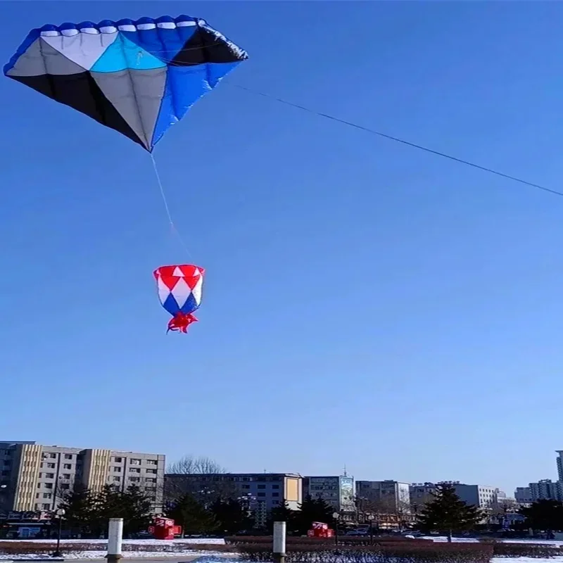 Envío Gratis, pipa de diamante azul de 3m, pipa grande y suave volando para adultos, pipa de nailon, camiseta giratoria con cuerda, pipa grande gigante