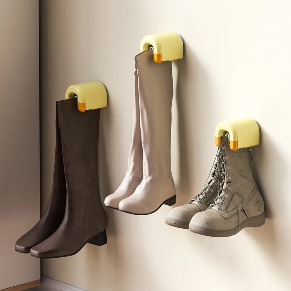 

Punch Free Wall-mounted Boot Clips Wall Hanging Dust-proof Boots Storage Racks Metal Space Saving Boots Wall Mount Shoe Rack