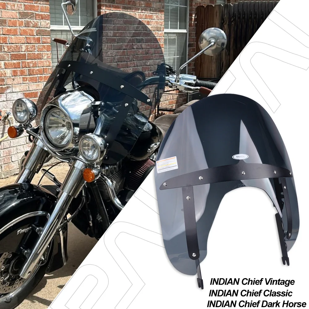

PANICAL Motorcycle Windshield for INDIAN Chief Vintage Chief Dark Horse Chief Classic 14-25 PC Windshield Deflector Accessories
