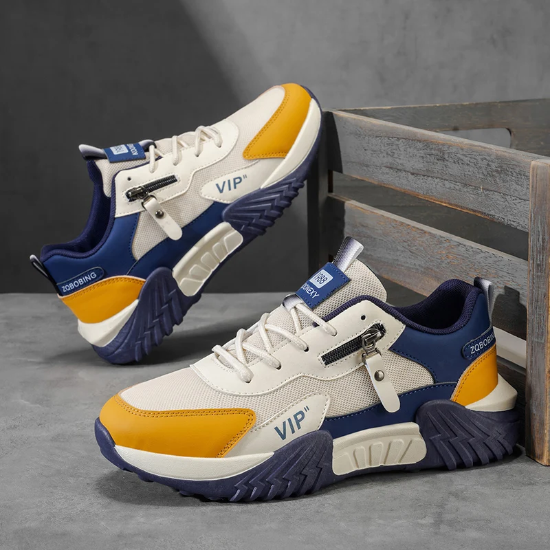 

Мужские повседневные дышащие кроссовки 2026 года: модные, износостойкие, нескользящие, на толстой подошве, низкие, для весны и осени, большие размеры