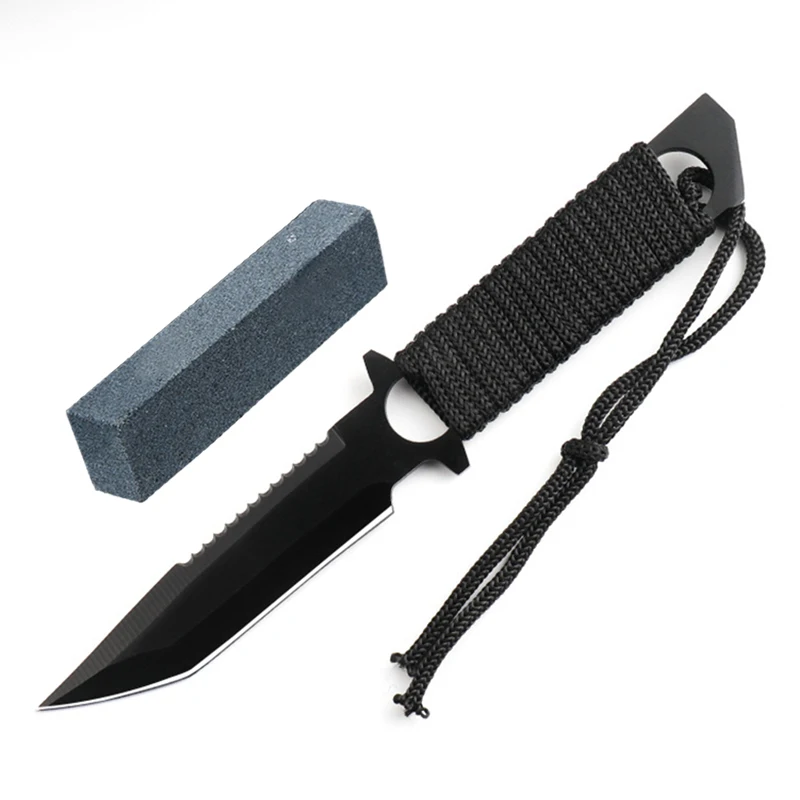 

Mengoing Small Tactical Outdoor Camping Straight Knife High Hardness Field Multi-function Portable Survival Tool Knives