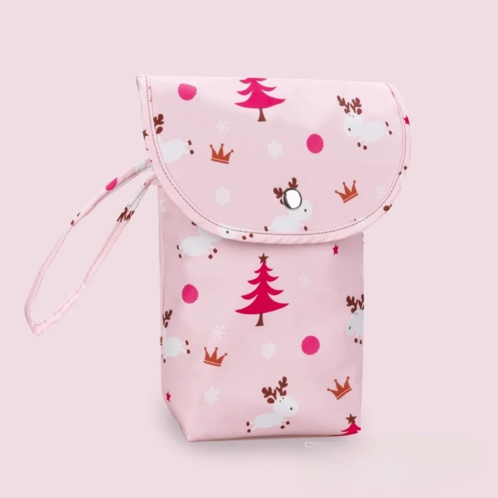 Simple Cartoon Baby Diaper Bag Large Capacity Waterproof Mommy Handbag Handheld Oxford Cloth Diaper Storage Bag Baby