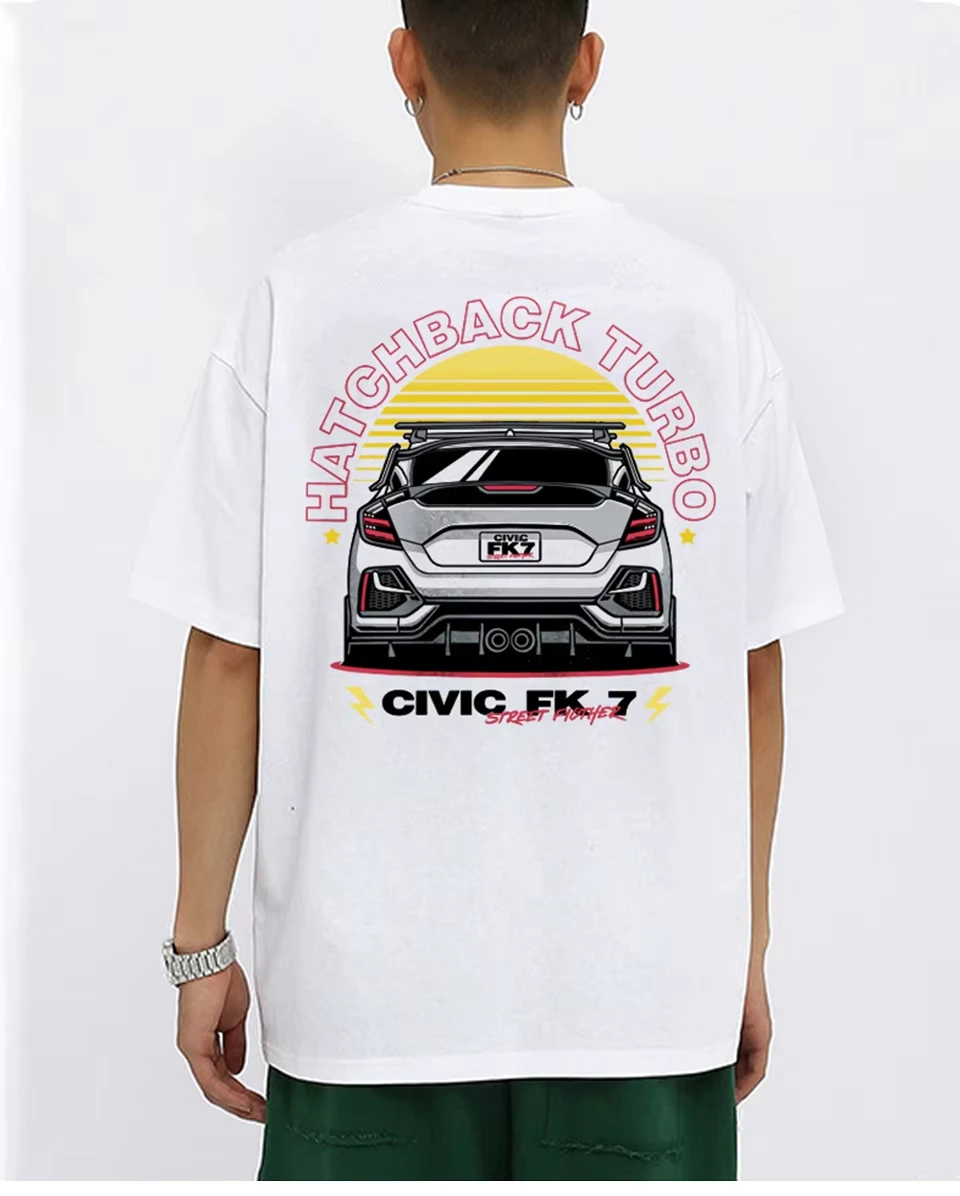 

Новинка 2024 года, футболка с принтом JDM Culture Honda Civic KF7, мужская и женская футболка с коротким рукавом, мужская одежда высокого качества