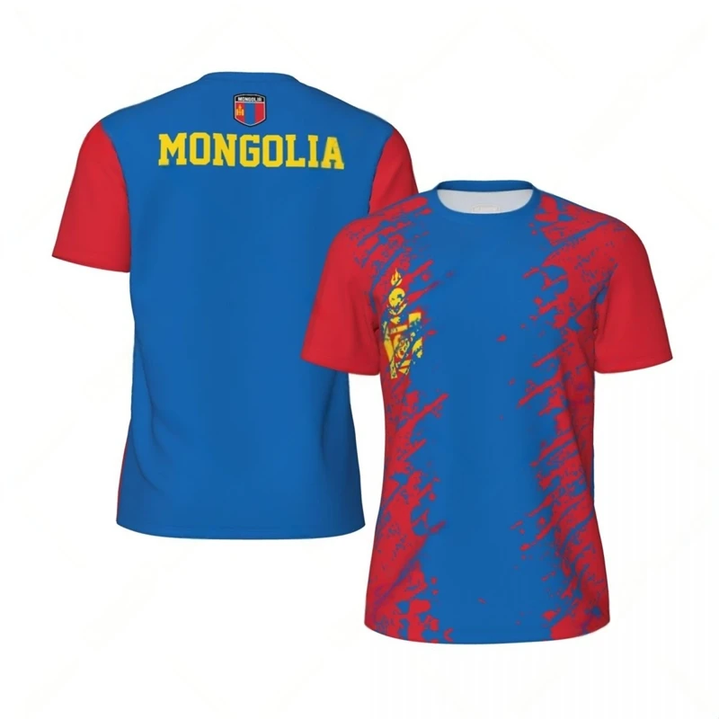 

Fashion Mongolia Flag Graphic Football T Shirts For Men Summer Trend 3D National Emblem Printed T-shirts Casual Oversized Tees
