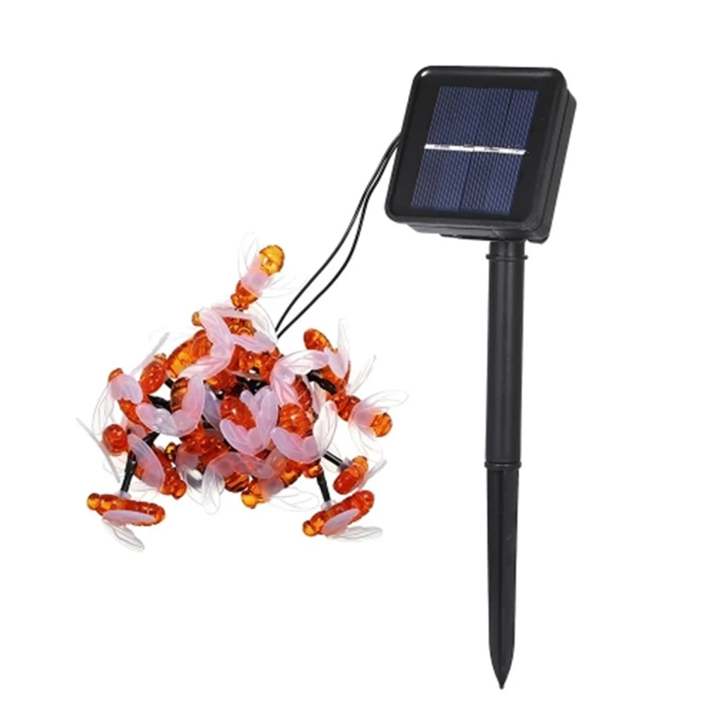 Solar Powered LED String Lights 5M 20 LED Cute Honeybee Decorative Fairy Lights for Outdoor Wedding Garden Patio Party etc