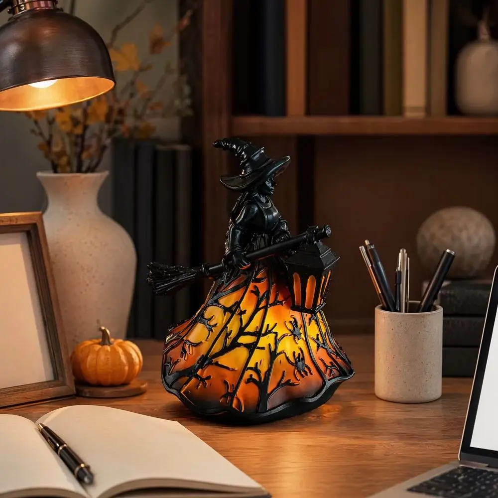Wizard Silhouette Desktop Lamp Warm Soft Light Soft Warm Light Night Light Gentle Ambient Glow Compact Design Table Light