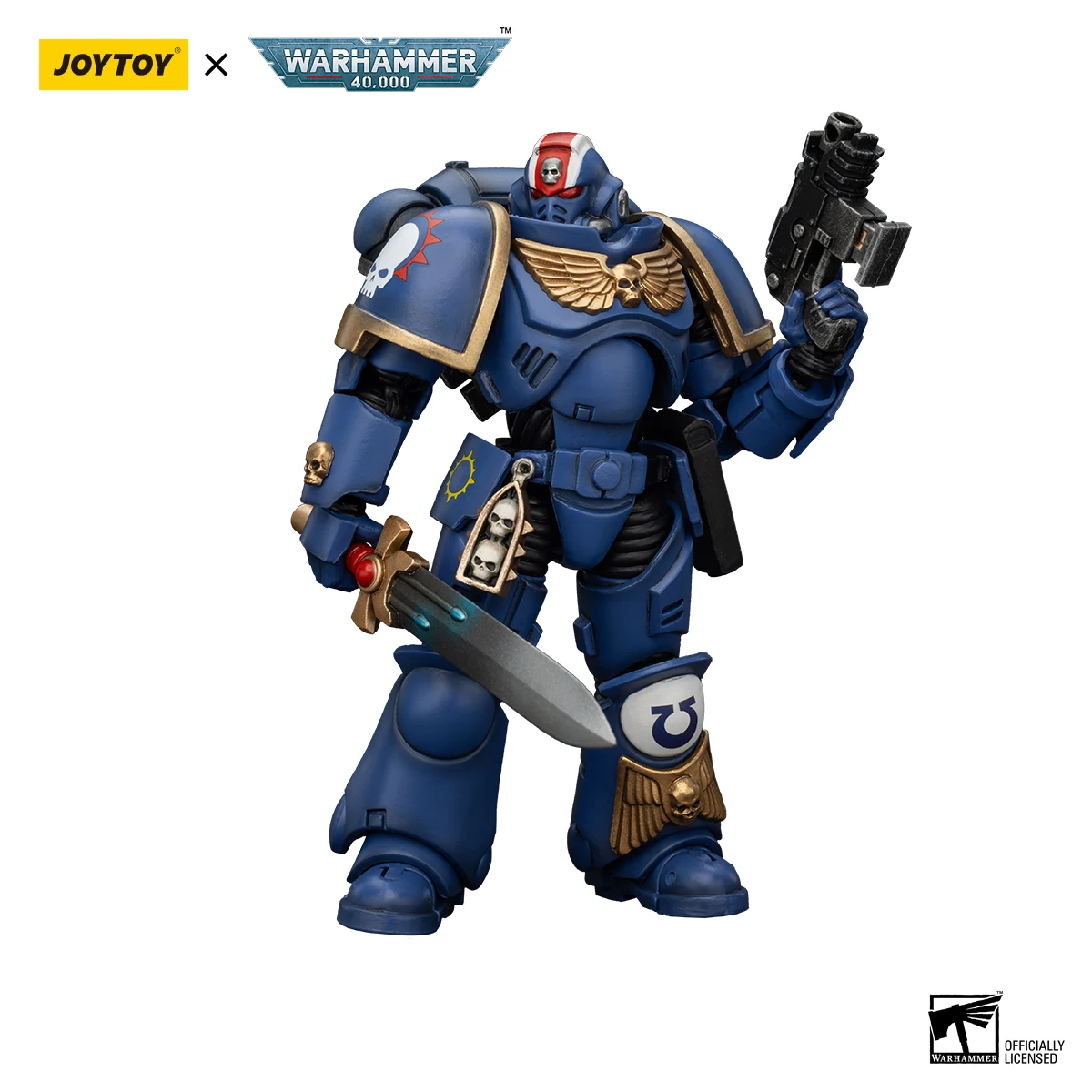 Figurki akcji JOYTOY Warhammer 40,000 1/18 Ultramarines Heroes of the Chapter 3 szt. Model wojskowy anime