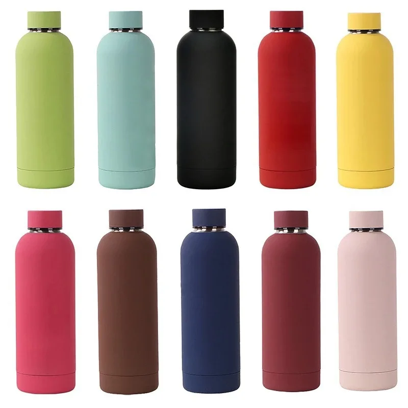 New Capacity Stainless Steel Small Mouth Bottle Thermos Bottle Outdoor Sports Car Portable Frosted Water Cup